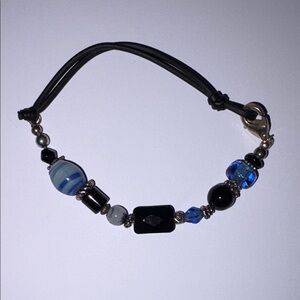 Black and Blue Beaded Bracelet